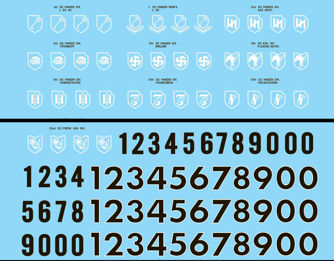 28mm Wwii German Ss Panzer Insignia 2 Decals For Larger German Vehicles