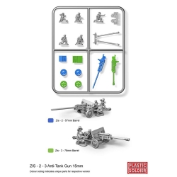 Soviet Russian ZiS 2/3 Gub w/crew Sprue 15mm WWII PLASTiC SOLDIER COMPANY