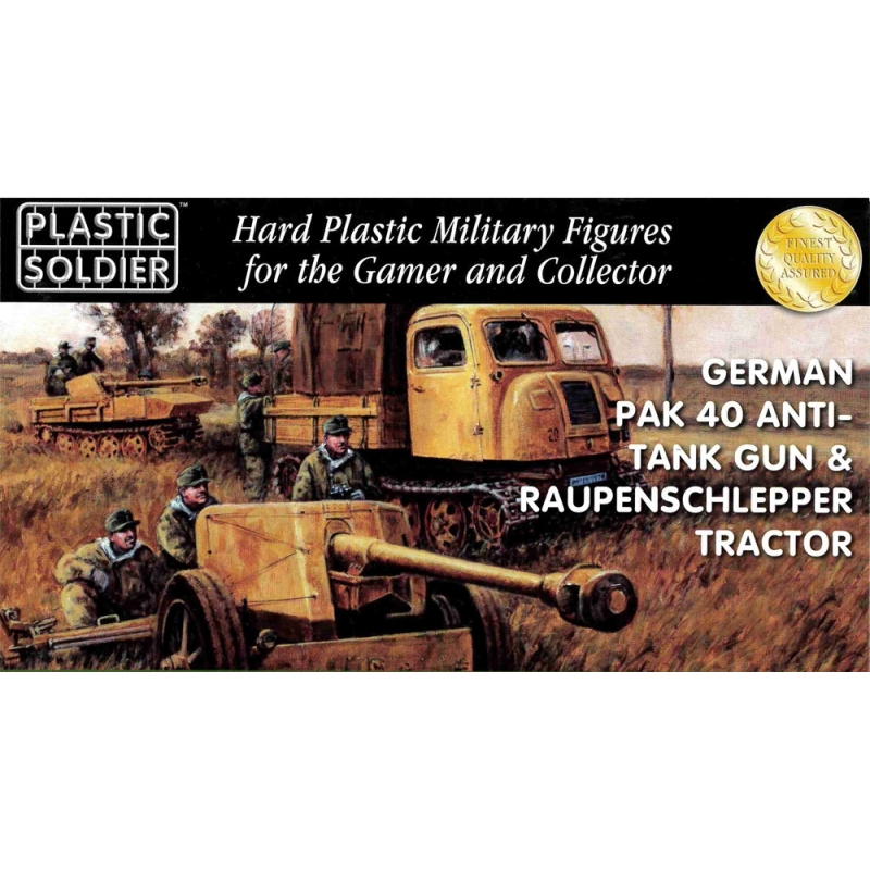 German Pak 40 A-T Gun &Tractor Raupenschlepper w/crew Sprue 15mm WWII PLASTiC SOLDIER COMPANY