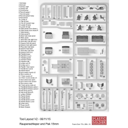 German Pak 40 A-T Gun &Tractor Raupenschlepper w/crew Sprue 15mm WWII PLASTiC SOLDIER COMPANY