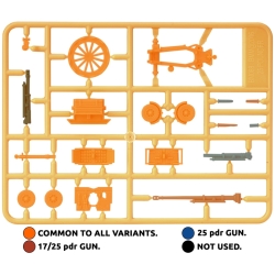 British 8th Army 25pdr Gun w/crew Sprue 15mm WWII BATTLEFRONT FLAMES OF WAR