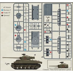 British Sherman VC Firefly Sprue 15mm WWII BATTLEFRONT FLAMES OF WAR