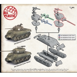 US Sherman M4A3/A2 (Late) 75/76/105mm Tank Sprue 15mm WWII BATTLEFRONT FLAMES OF WAR