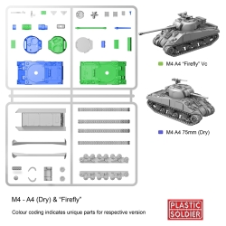 BRITISH Sherman VC FIREFLY or M4A4 Tank Sprue 15mm WWII PLASTIC SOLDIER COMPANY