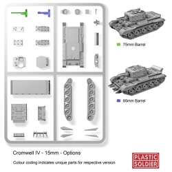 BRITISH Cromwell medium Tank Sprue 15mm WWII PLASTIC SOLDIER COMPANY