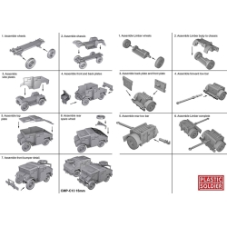 BRITISH 25pdr & MORRIS QUAD TRACTOR Sprue 15mm WWII PLASTIC SOLDIER COMPANY