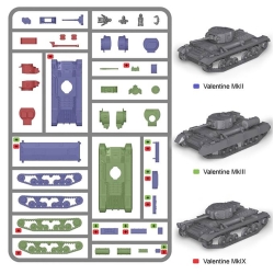 BRITISH VALENTINE MEDIUM TANK Sprue 15mm WWII PLASTIC SOLDIER COMPANY