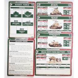 ITALIAN AVANTI FORCE Unit Cards Unit Cards WWII BATTLEFRONT FLAMES OF WAR