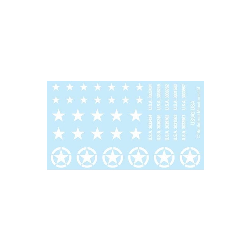 US M4 STARS Decals sheet 15mm WWII BATTLEFRONT FLAMES OF WAR