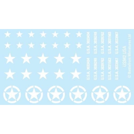 US M4 STARS Decals sheet 15mm WWII BATTLEFRONT FLAMES OF WAR