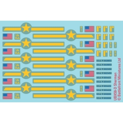 US ALLIED SHERMAN Decals sheet 15mm WWII BATTLEFRONT FLAMES OF WAR