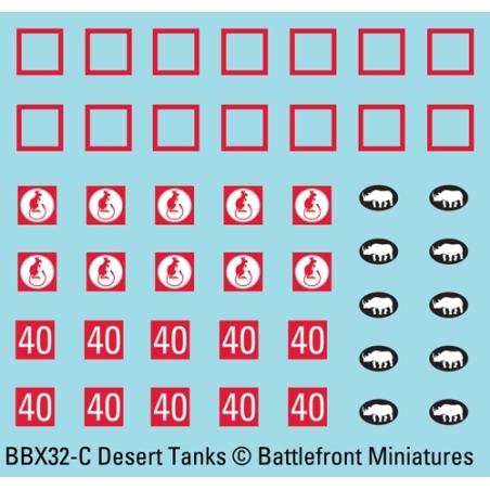 BRITISH DESERT TANKS Decals sheet 15mm WWII BATTLEFRONT FLAMES OF WAR