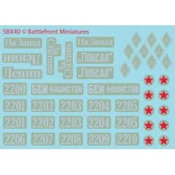 SOVIET DECALS 5 Decals sheet 15mm WWII BATTLEFRONT FLAMES OF WAR