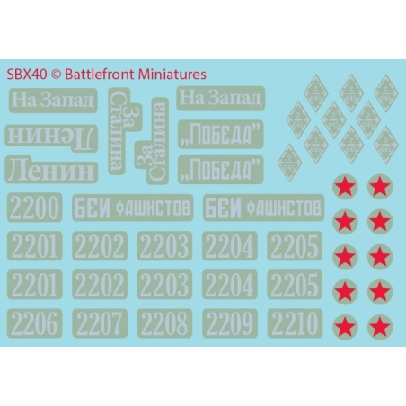 SOVIET DECALS 5 Decals sheet 15mm WWII BATTLEFRONT FLAMES OF WAR