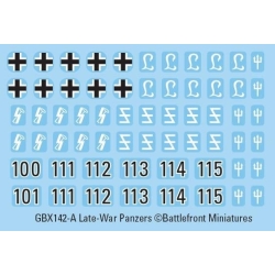 GERMAN LATE WAR PANZERS Decals sheet 15mm WWII BATTLEFRONT FLAMES OF WAR