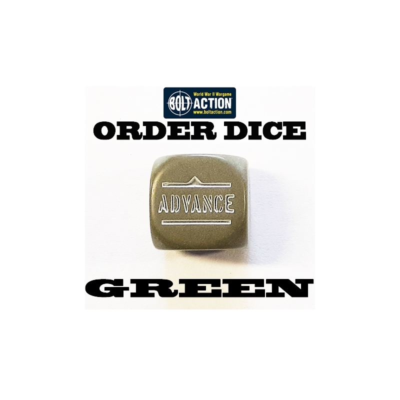 GREEN ORDER DICE SINGLE BOLT ACTION (1) WWII WARLORD GAMES