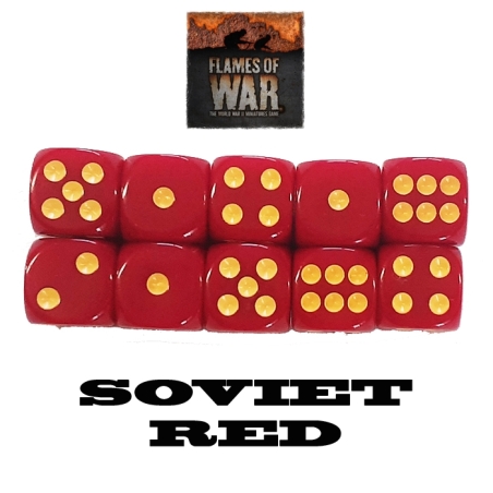 SOVIET RED DICE  (10) WWII FLAMES OF WAR