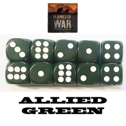 ALLIED GREEN DICE  (10) WWII FLAMES OF WAR