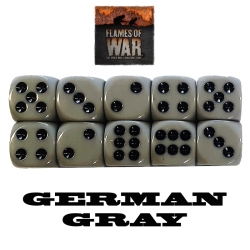 GERMAN GREY DICE  (10) WWII FLAMES OF WAR