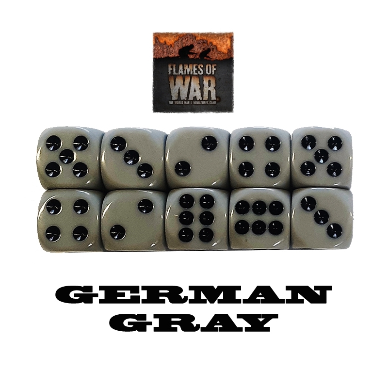 GERMAN GREY DICE  (10) WWII FLAMES OF WAR