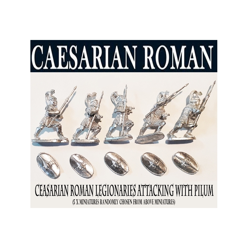 Caesarian Roman Legionaries Attacking w/Pilum (5) 28mm Ancients OLD GLORY