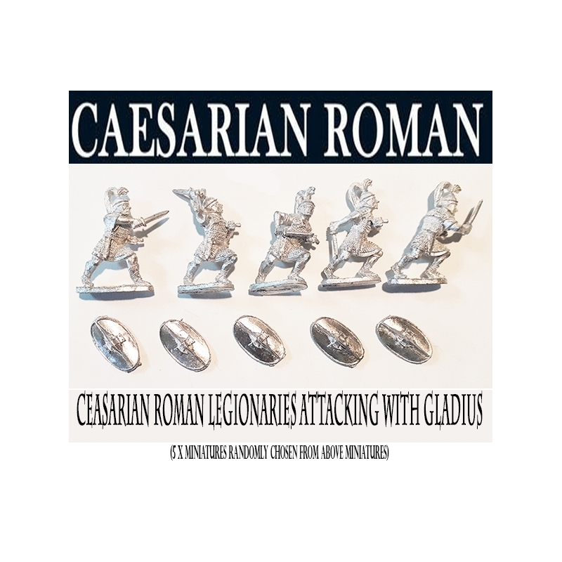 Caesarian Roman Legionaries Attacking w/gladius (5) 28mm Ancients OLD GLORY