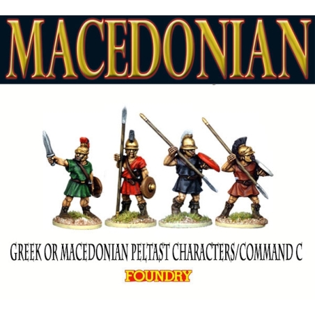 Greek Macedonian Peltast Characters/Command C 28mm Ancients FOUNDRY