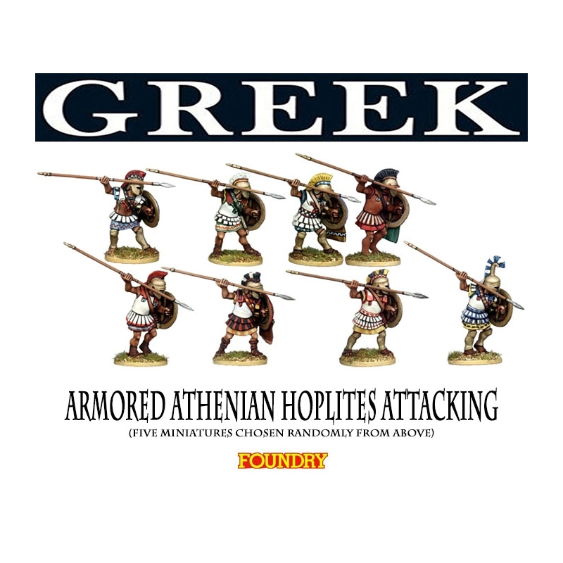 Greek Athenian Armored Hoplites Attacking 28mm Ancients FOUNDRY