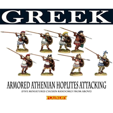 Greek Athenian Armored Hoplites Attacking 28mm Ancients FOUNDRY