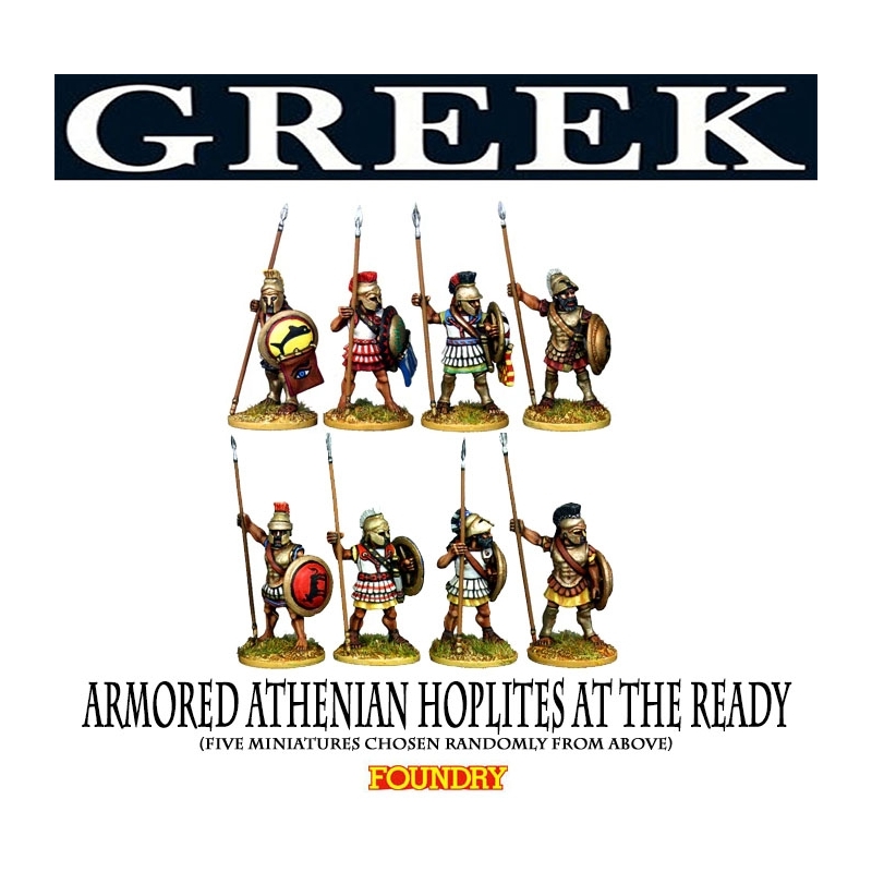 Greek Athenian Armored Hoplites at the Ready 28mm Ancients FOUNDRY