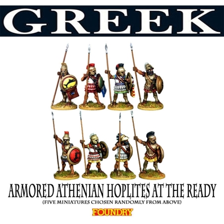 Greek Athenian Armored Hoplites at the Ready 28mm Ancients FOUNDRY