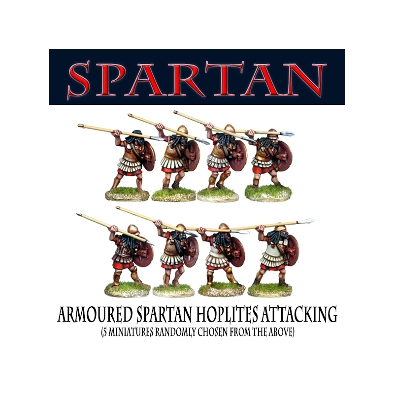 Greek Armoured Spartan Hoplites Attacking (5) 28mm Ancients FOUNDRY