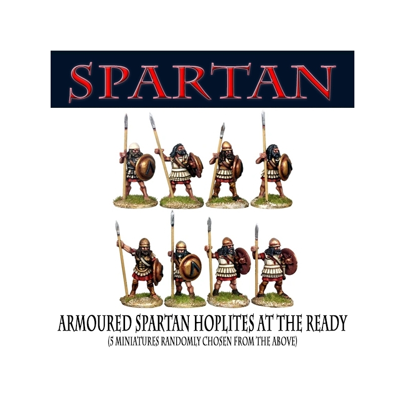 Greek Armoured Spartan Hoplites at the Ready (5) 28mm Ancients FOUNDRY