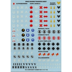 SPACE MARINE TRANSFER SHEET 40K Decals GAMES WORKSHOP