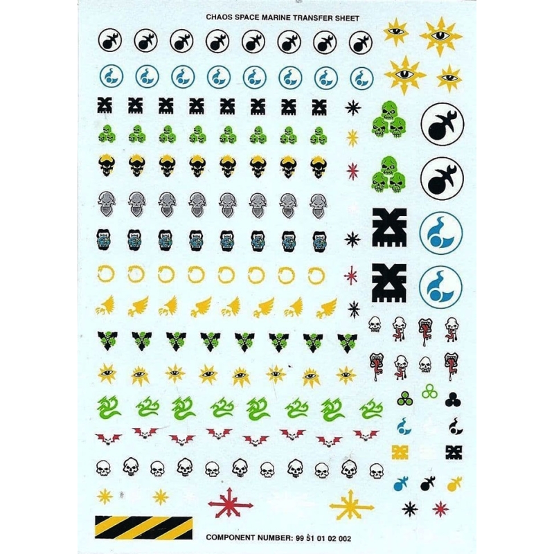 CHAOS SPACE MARINE TRANSFER SHEET 40K Decals GAMES WORKSHOP