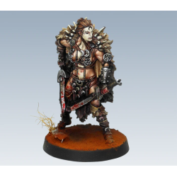 Bul'Gar Female Warrior A  Barbarian Chaos HATE GAME MINIATURES CMON