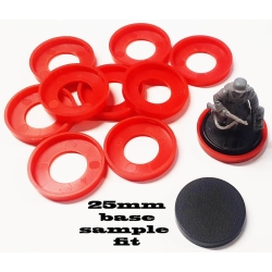 25mm Red Base Markers (10)  HATE GAME ACCESSORIES MINIATURES CMON