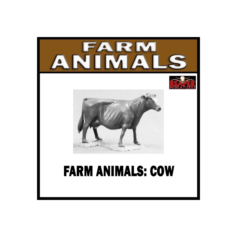 Farm Animals - Large Cow - Cattle (Livestock) 28mm Wargaming REAPER MINIATURES