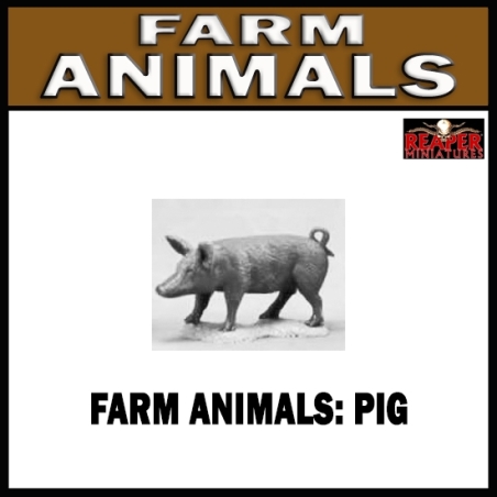 Farm Animals - Large Pig - Swine (Livestock) 28mm Wargaming REAPER MINIATURES