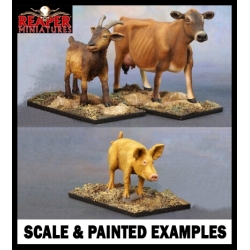 Farm Animals - Large Cow - Cattle (Livestock) 28mm Wargaming REAPER MINIATURES