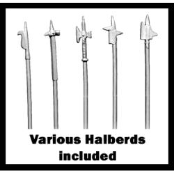 Landsknechts Armored at Ready Halberds 2 28mm Renaissance FOUNDRY