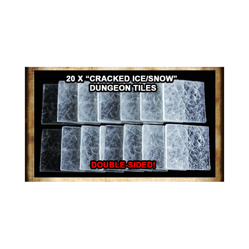 CRACKED ICE/SNOW DUNGEON TILES TRANSLUCENT 2"x2" DOUBLE-SIDE Dwarven Forge 