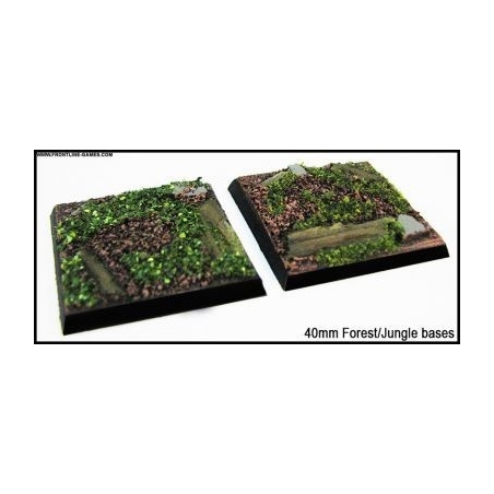 40mm Square Scenic Bases - Forest/Jungle Floor - 2