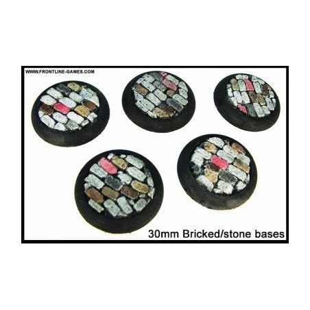 30mm Round Scenic Bases - Bricked/Stone - 5