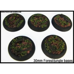 30mm Round Scenic Bases - Forest/Jungle Floor - 5
