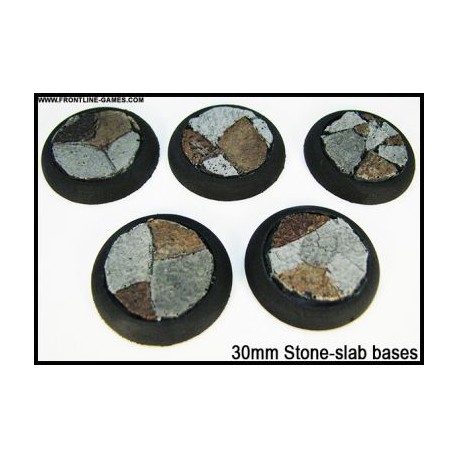 30mm Round Scenic Bases - Stone-slab - 5