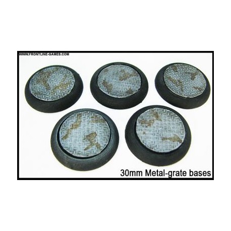 30mm Round Scenic Bases - Metal Grate - 5