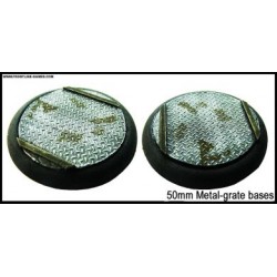 50mm Round Scenic Bases - Metal Grate - 2