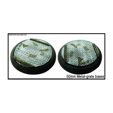 50mm Round Scenic Bases - Metal Grate - 2