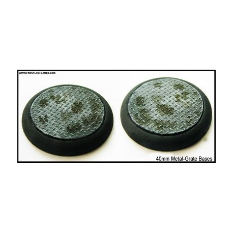40mm Round Scenic Bases - Metal Grate - 2